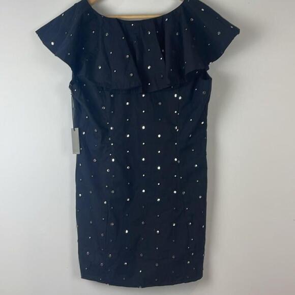 LOVERS + FRIENDS Lulu Mirror Ruffle Black Mini Dress Size Medium New - Picture 3 of 10